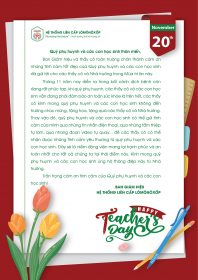 THÔNG ĐIỆP CHÀO MỪNG NGÀY NHÀ GIÁO VIỆT NAM 20/11